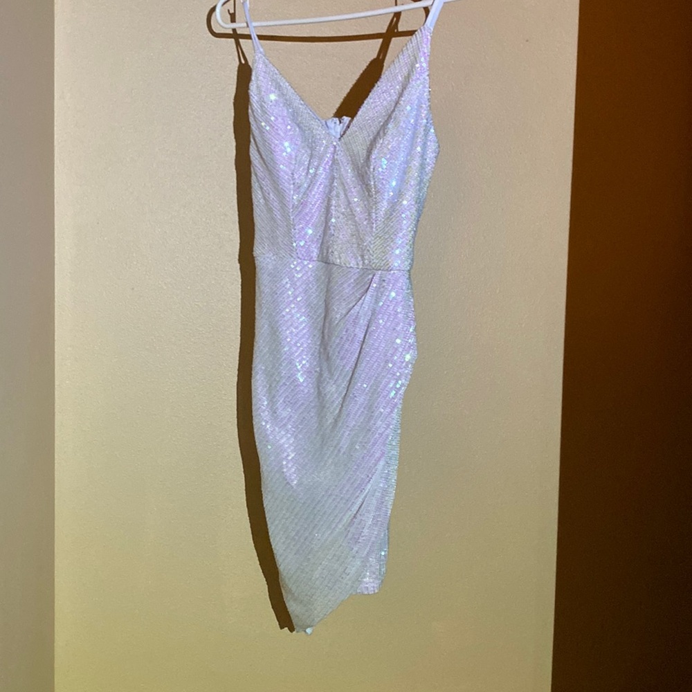 White Dress With Sequence, Worn Once - image 1